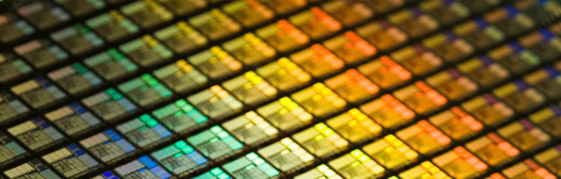 Rainbow colored circuitboard